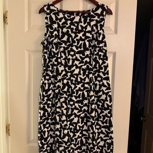 Talbots Black and White Sleeveless Dress